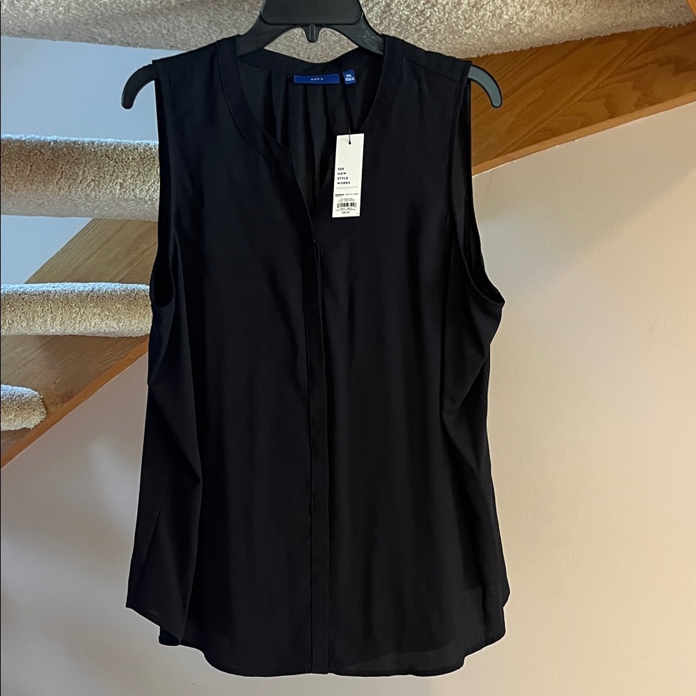 Apt. 9 Women's Black Sleeveless Blouse Size XXL. New with tags - Picture 3 of 7